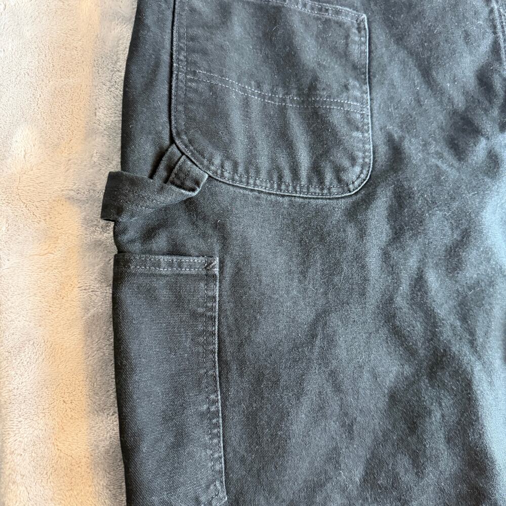 Carhartt B111 BLK Flannel Lined Duck Carpenter‎ Work Pants 48x32 Loose Fit - Picture 5 of 9